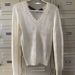 Cream V-Neck Sweater